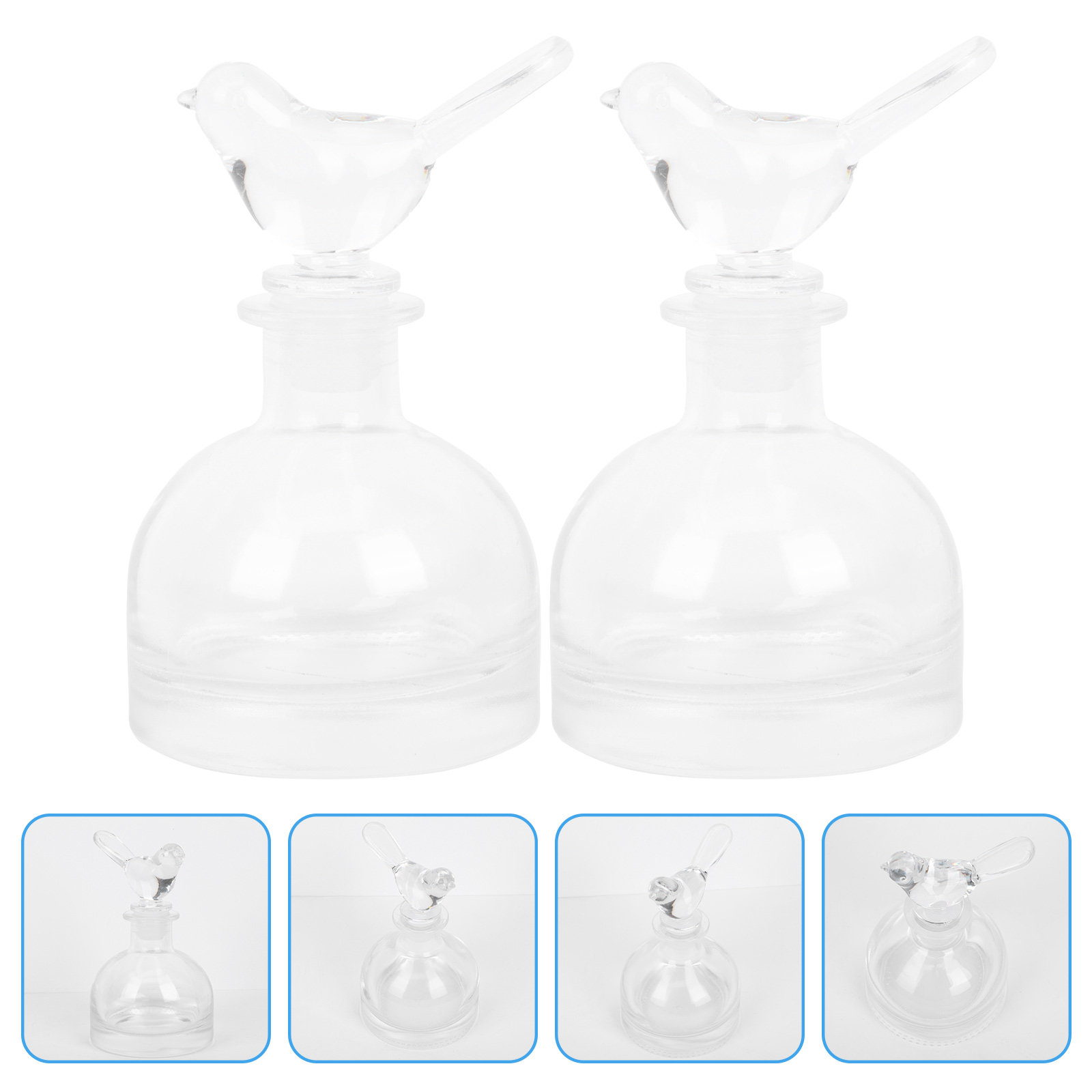 Fragrance In Home - 2Pcs Glass Perfume Bottles Premium Clear
