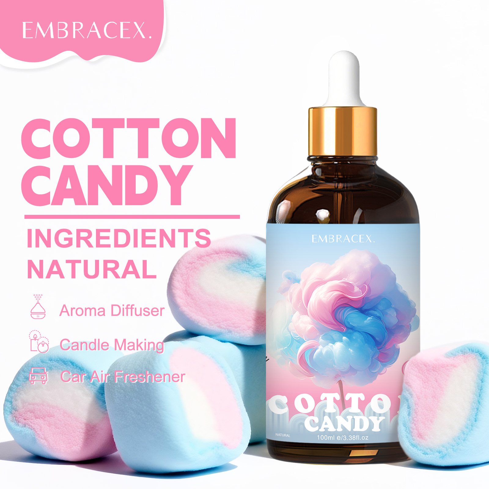 Essential Oil Blend - 100ml Cotton Candy Essential Oil Diffusers