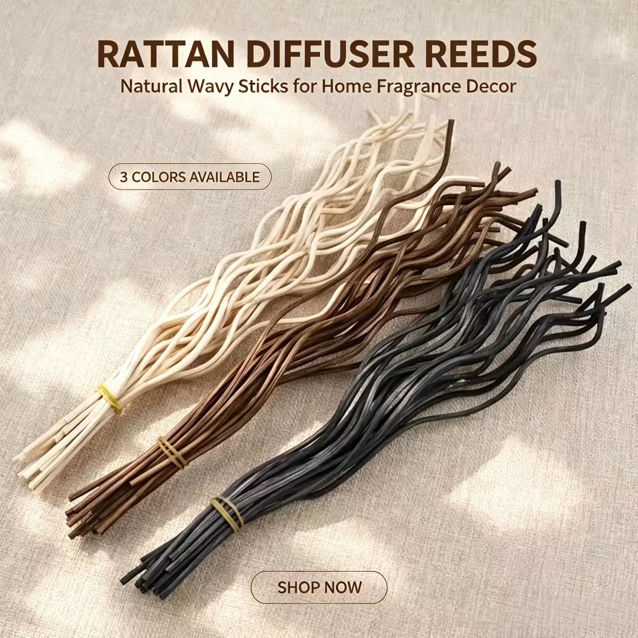 Home Fragrance Items - 20Pcs Long Wavy Rattan Reed Diffuser