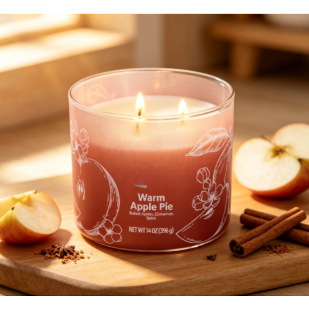 Home Fragrance Jar - Warm Apple Pie Scented Candle Ombre