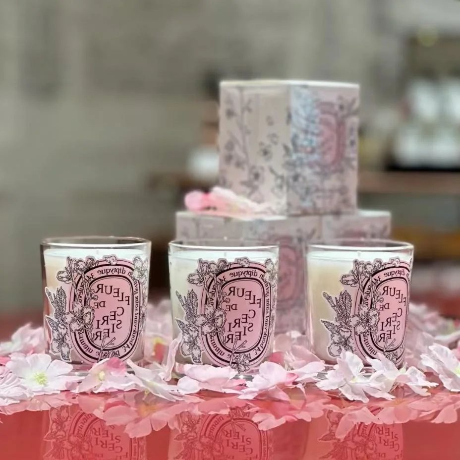 Home Fragrance Scented Candle - Romantic Limited Diptyques Candles Sakura Scented
