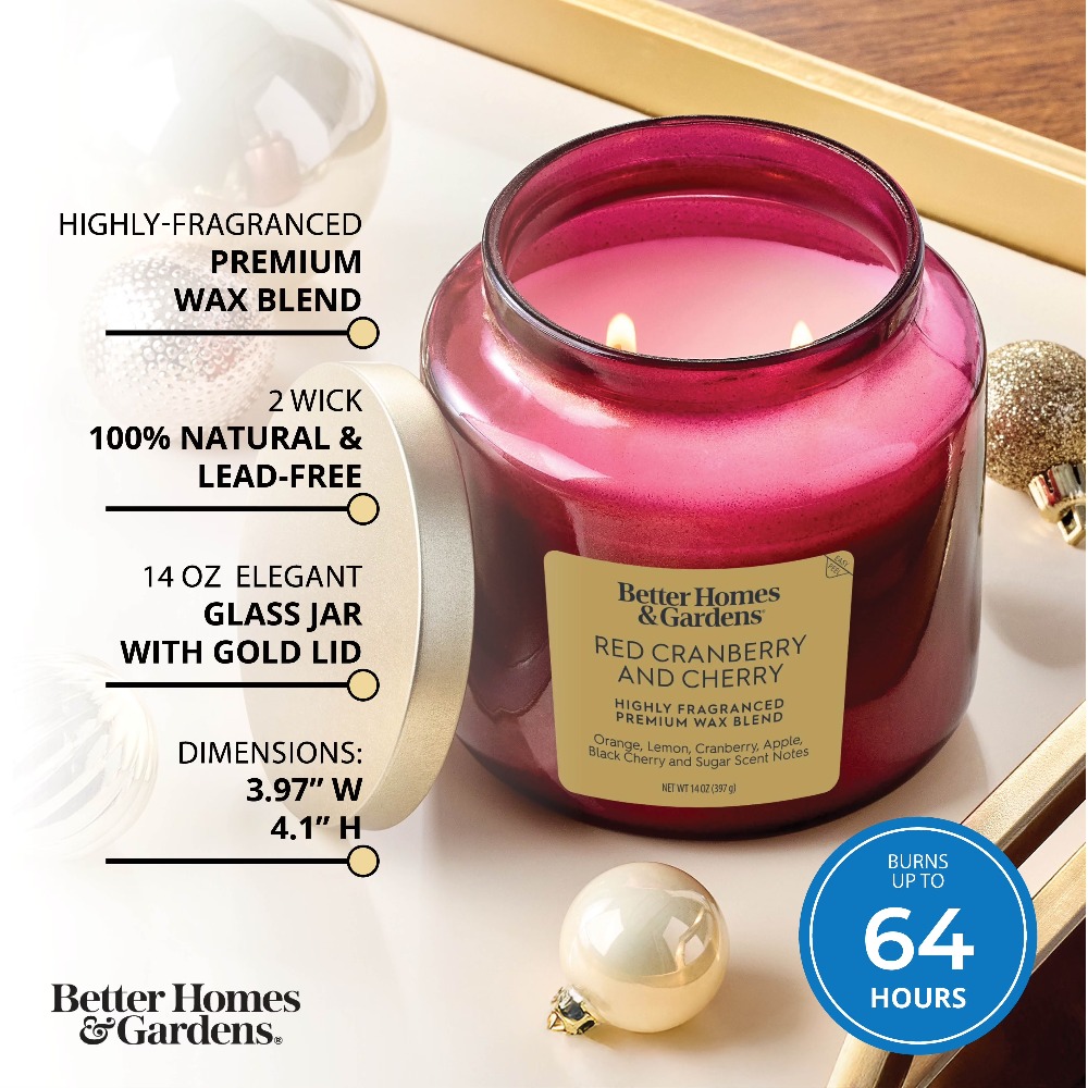 Red Glass Jar Candle with Gold - Home Fragrance Jar recension och pris