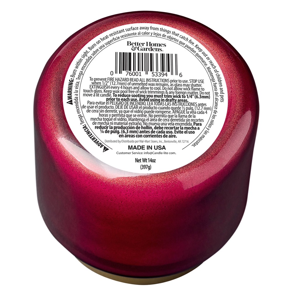 Red Glass Jar Candle with Gold - Home Fragrance Jar recension och pris