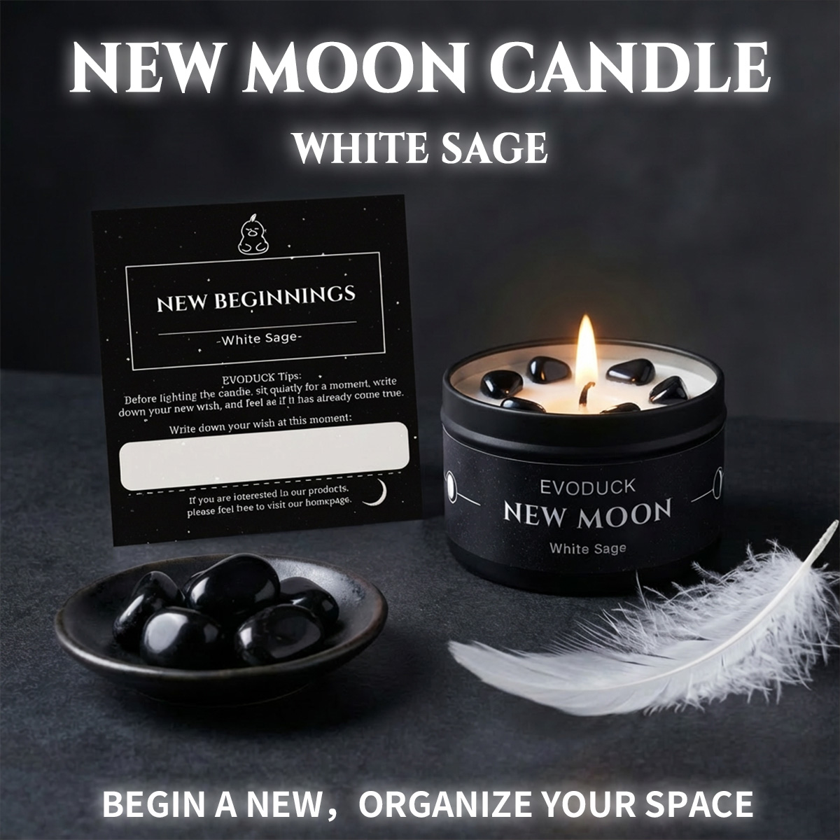 4PCS Moon Phase Crystal Scente - Home Fragrance White Jasmine recension och pris